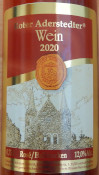 Roter Aderstedter Wein Etikett 2020 Halbtrocken